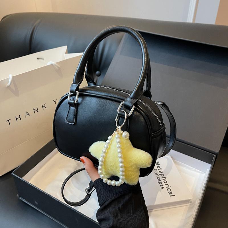 Korean Version Handbag Women's 2025 Spring and Summer New Handbag Fashion Bowling Bag Versatile Messenger Bag Small Square Bag