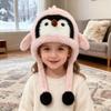 Kids Hat Penguin Design Knitted Winter Hat Thickened Warm 2 In 1 Autumn Winter Knitting Hat Convertible Tote Bag