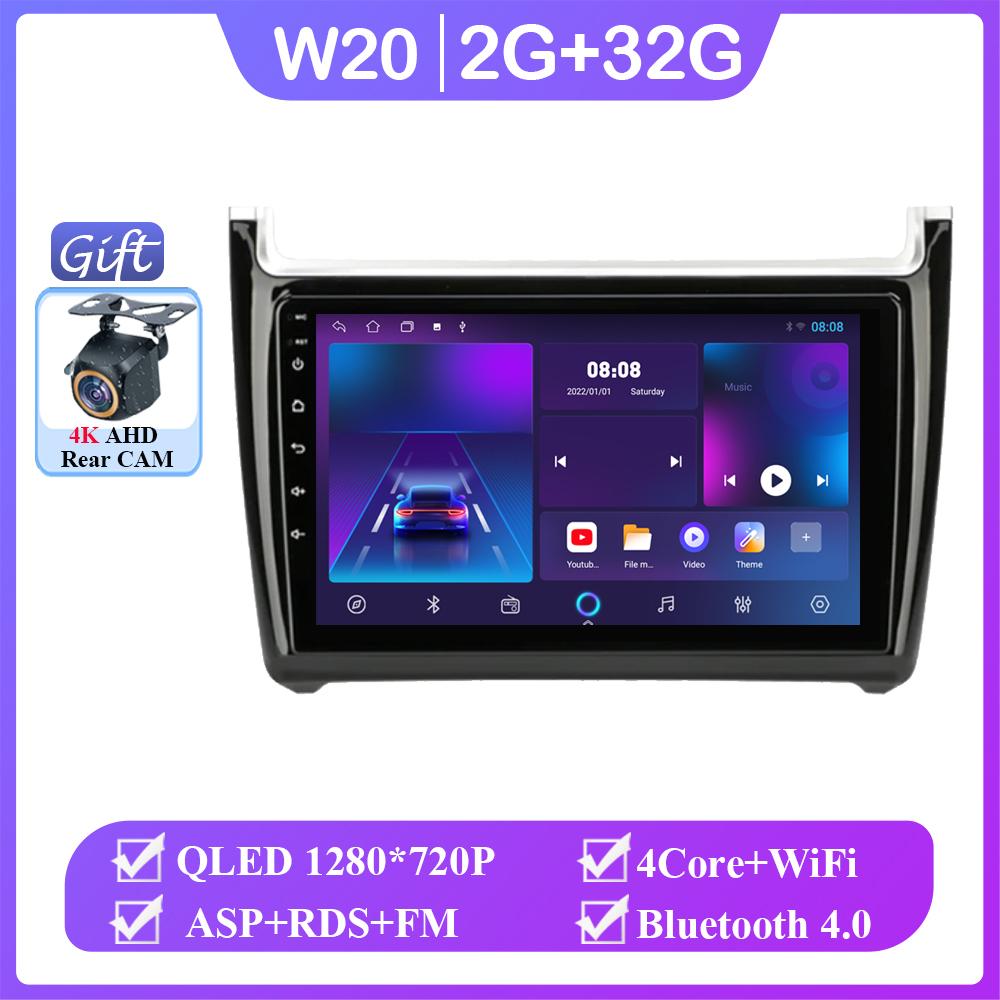 Android 14 For VW Volkswagen Polo 2008 - 2020 Auto Radio Stereo GPS Navigation Multimedia Head Unit 4G Carplay NO 2Din DVD QLED