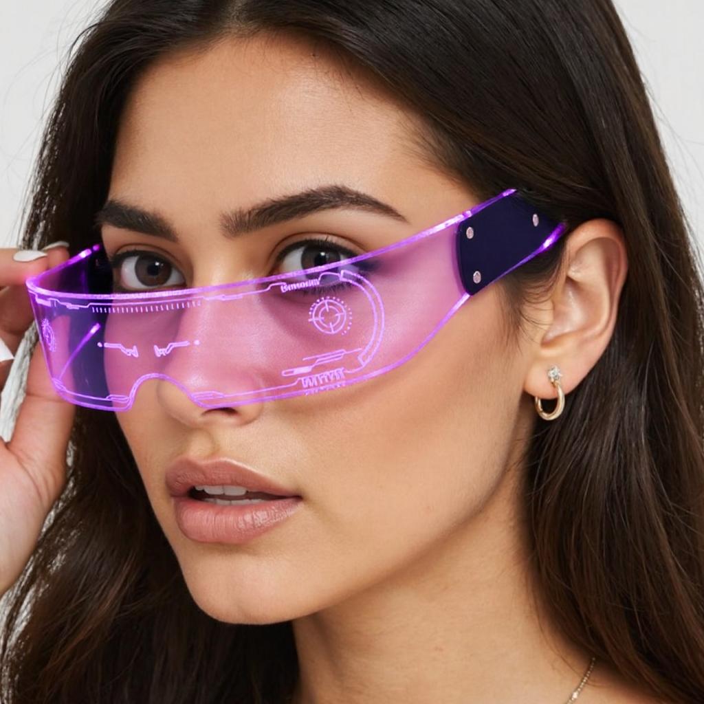 Светящиеся Разноцветные Очки Футуристичный Чувство Науки и Технологий Светодиодные Очки для Вечеринки Диско с Подсветкой для Онлайн Знаменитостей.