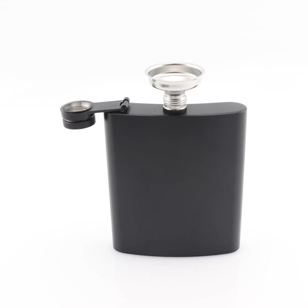 Нержавеющая сталь Фляжка Плоская Бутылка для Виски Посуда Черный Карманный Флакон Туризм