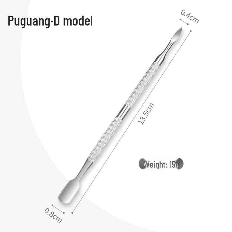 Double-Ended Stainless Steel Cuticle Scraper & Pusher Tool for Nail Art Removal