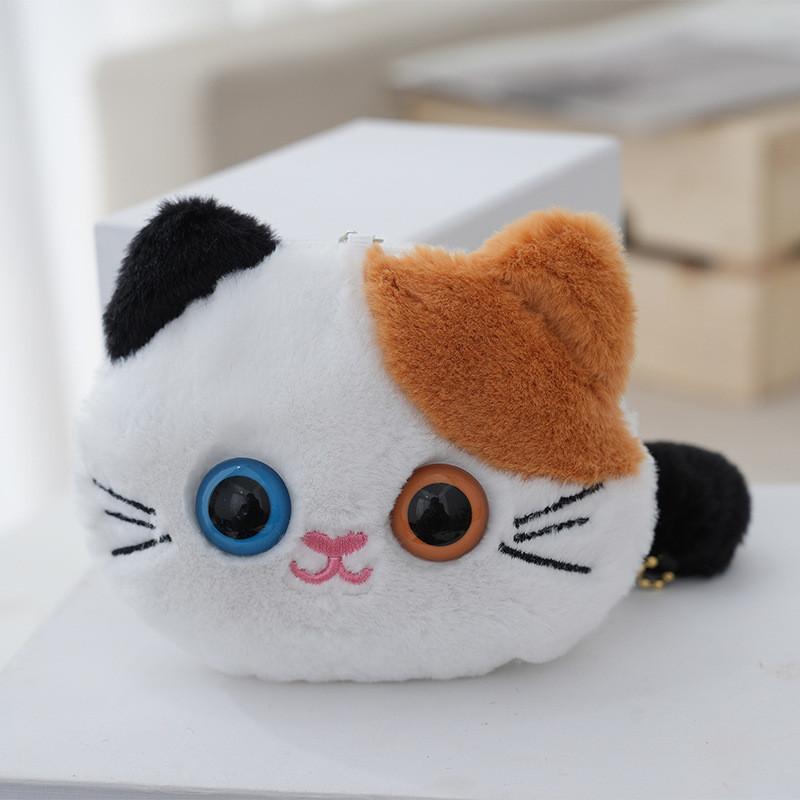 Очаровательная кошка Кошелек для монет Плюшевый кошелек для мелочи Милая сумка-наушники Для детей и студентов