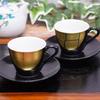 Набор пар кофейных чашек и блюдец Kutani Ware Gold Leaf Стильная керамическая посуда бренда