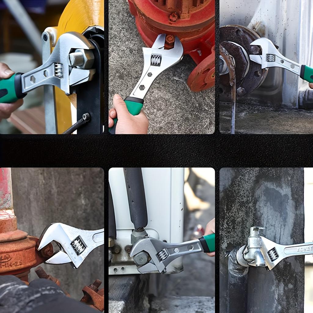 8-дюймовый, 10-дюймовый, 12-дюймовый разводной ключ, кованая хромованадиевая сталь, набор небольших гаечных ключей, серповидная рукоятка для большего рычага