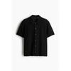H M crocHet Look sHirt Regular Fit Black
