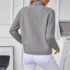 Drizzle Solid Color Half Turtleneck Pullover Women's Sweater - Autumn/Winter European & American Style Long-Sleeved Knitted Top