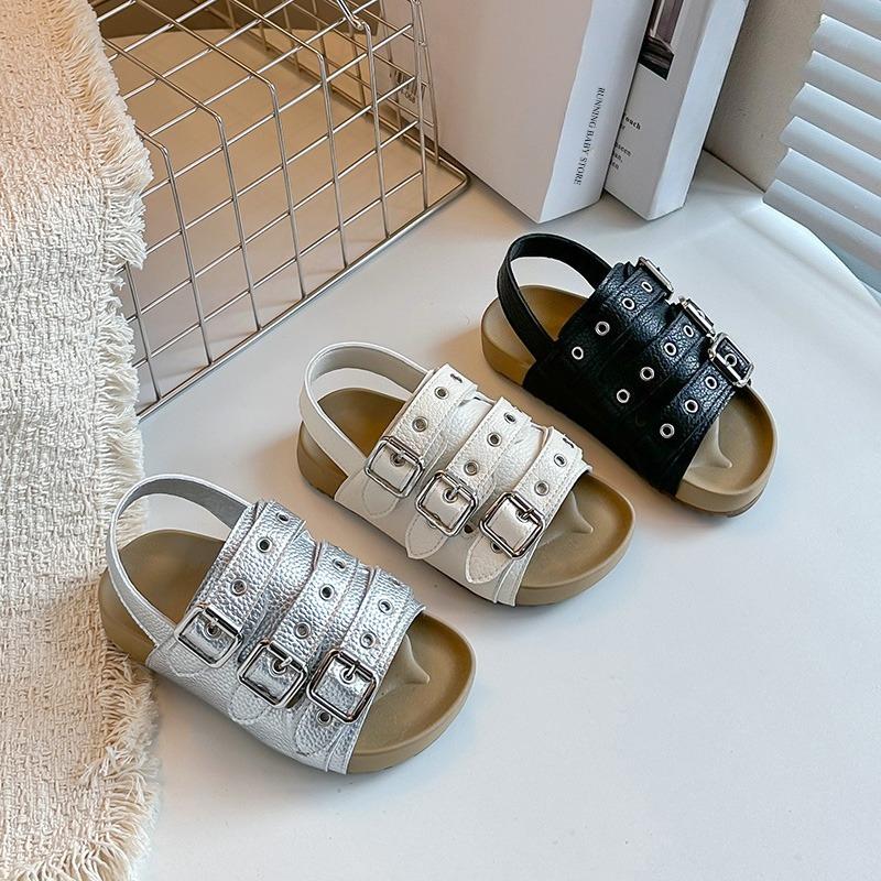 Punk Outdoor Summer Children's Platform Sandals Trendy Rivets Buckle Beach Shoes Boy Non-Slip Girls Casual Wading Sandals J03314
