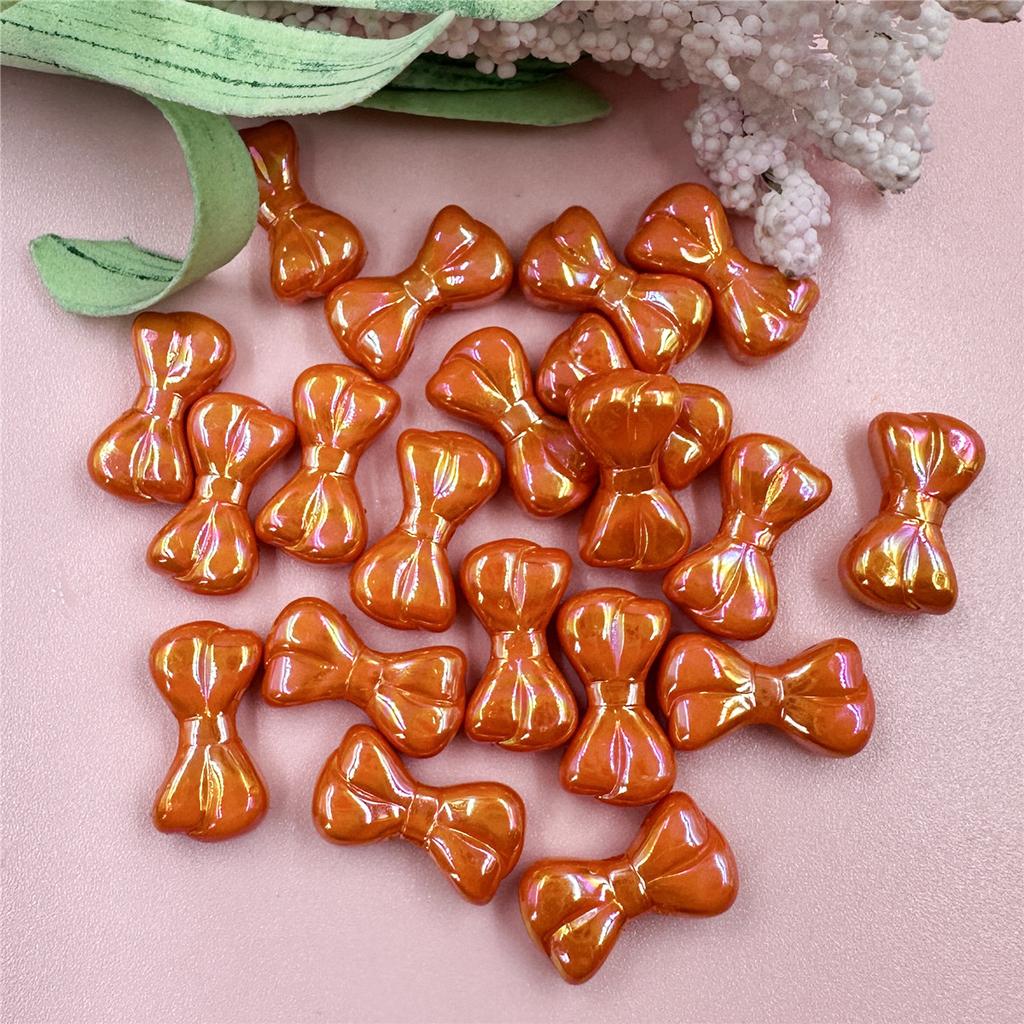 Креативные ослепительные акриловые маленькие бусины в виде банта, материал для самостоятельного изготовления бисера, подвеска, мода для браслета, 20 шт., брелок для изготовления ожерелья, 9,7*17,9 мм