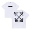Off-White 2025 Spring/Summer New Blur LOGO Arrow Round Collar Short Sleeved Men's and Women's T-shirts