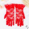 Summer Wedding Sunscreen Lace Gloves Party Dressy Gloves White Bride Gloves Rose Flower Pattern