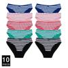 Cotton Panties for Woman Sexy Lace Underwear Briefs Set Lingerie Girls Ladies Bikini Underpants Striped Print Knickers 10Pcs/set