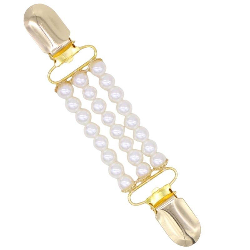 Vintage Beaded Pearls Sweater Cardigan Clip Elegant Clothing Jewelry Acrylic Texture Beaded Shawl Clip Present for Women