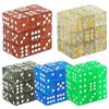 6 Sided Glittering Dice Set for Tabletop Game Gambling Entertainment Party-16mm Square Corner D6 Dice with Standard Dots