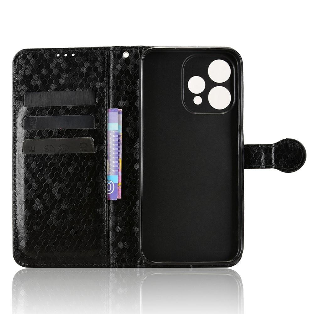 Oppo Reno 15 Wallet Rhombus Flip Case, Black
