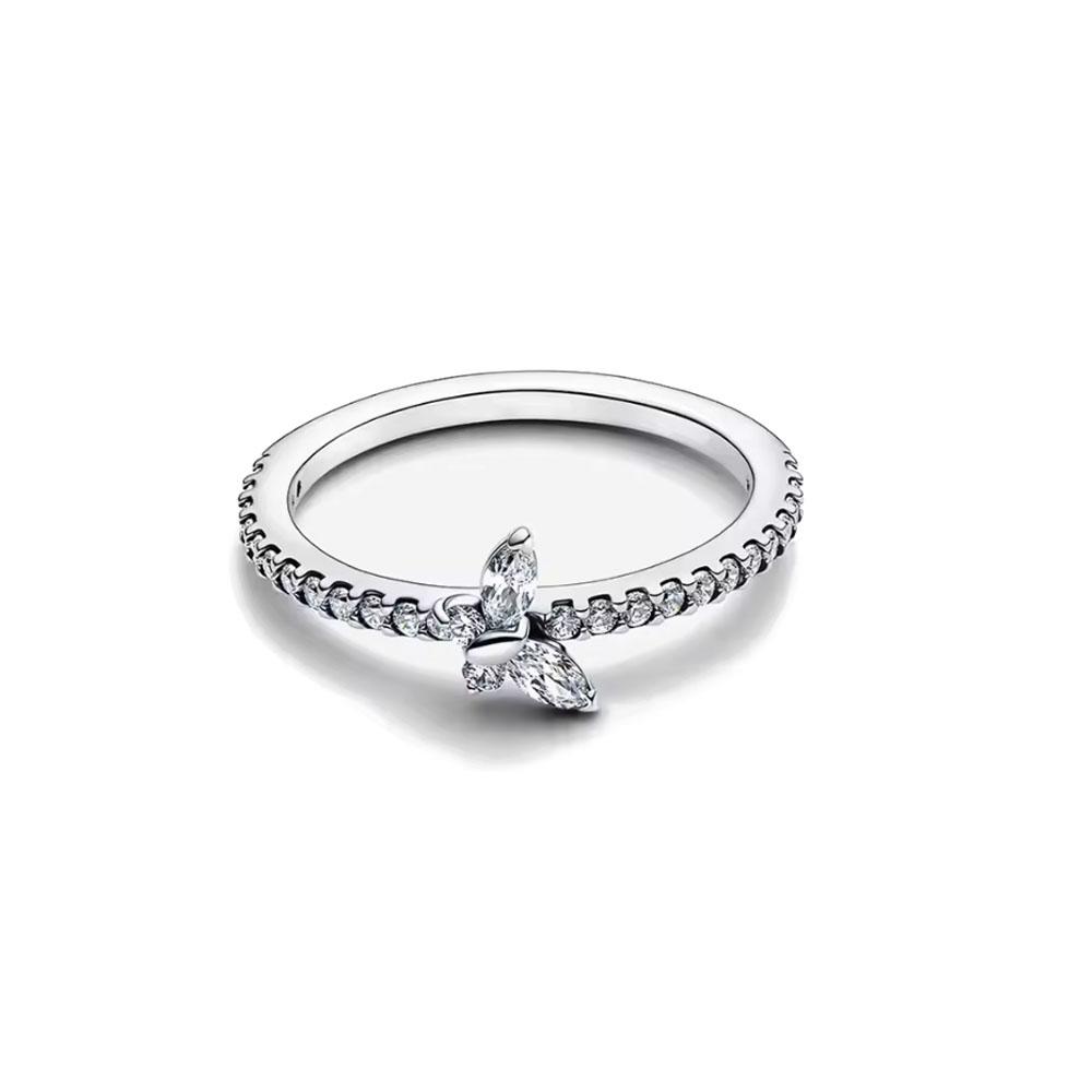 2026 New 925 Sterling Silver Ring Lover's Holiday Gift Jewelry Women Butterfly Pink Heart Golden Infinite Rings