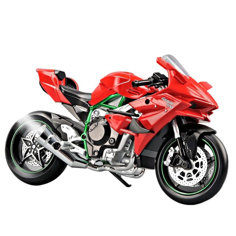 1/9 Модель из сплава Kawasaki H2R Мотоцикл с искрой Модель-спрей Искровой старт Сплав Симуляция Детская игрушка-мотоцикл Подарок