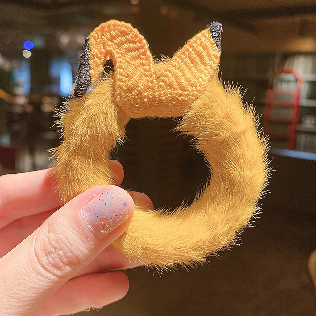 Женская модная плюшевая повязка для волос, милый вязаный галстук для волос, веревка для головы, кобура с хвостиком