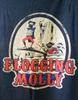Винтажная футболка Flogging Molly 00-х годов Мода группы Унисекс Черная рубашка S-234XL AE419 Унисекс Футболка