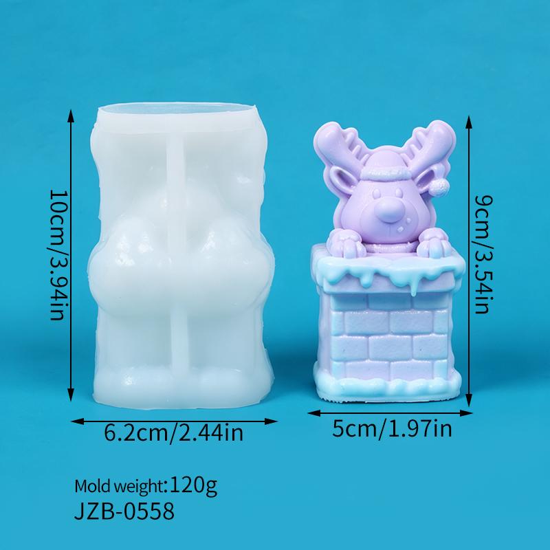 Xiaomi 3D Christmas Silicone Candle Mold Moon Santa Claus Gnome Christmas House Castle Reindeer Gypsum Aroma Soap Mold Home Decor450000
