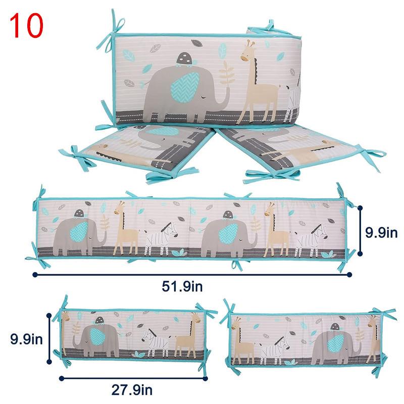 4 шт. дышащие хлопковые бортики для детской кроватки, мягкая подкладка, мягкая защита для кроватки, накладки на бампер для мальчиков и девочек