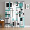 Abstract Geometric Squares Art Black Red Sheer Curtain Living Room Printed Tulle Window Curtain Luxury Home Balcony Decor Drapes