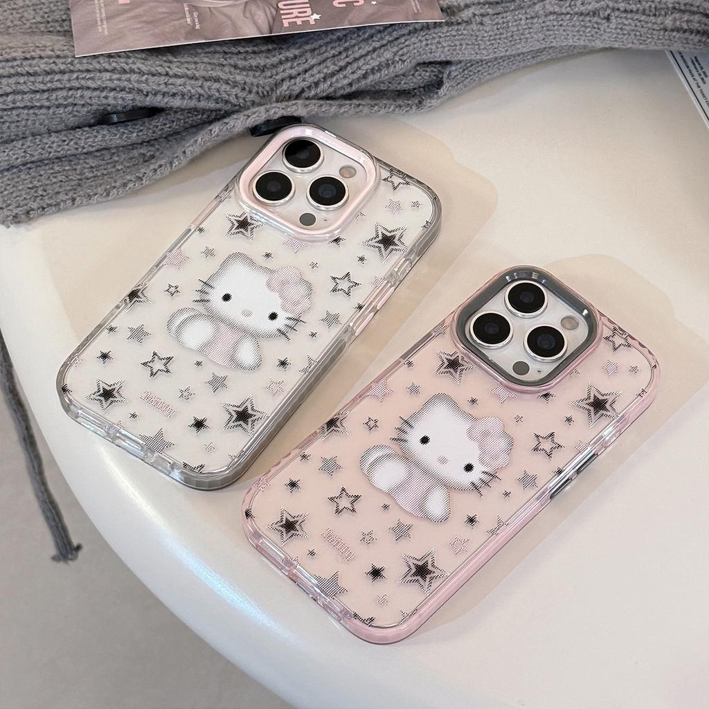 Чехол для телефона IPhone 16/15 с рисунком кота, Совместим с 17 Pro Max, Рамка с цветовыми блоками, Милый и крутой 13/11 Мягкий чехол