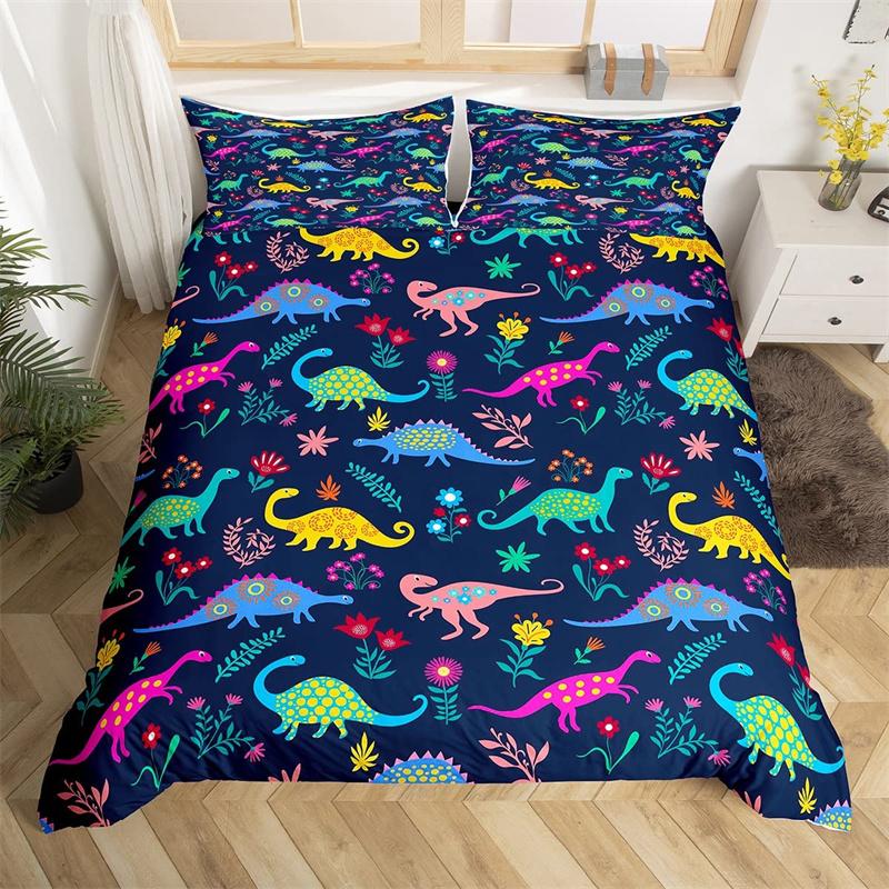 Cartoon Animal Duvet Cover Twin King Cute Cat Bedding Set Microfiber Paw Butterfly Floral Comforter Cover For Kids Girl Bedroom