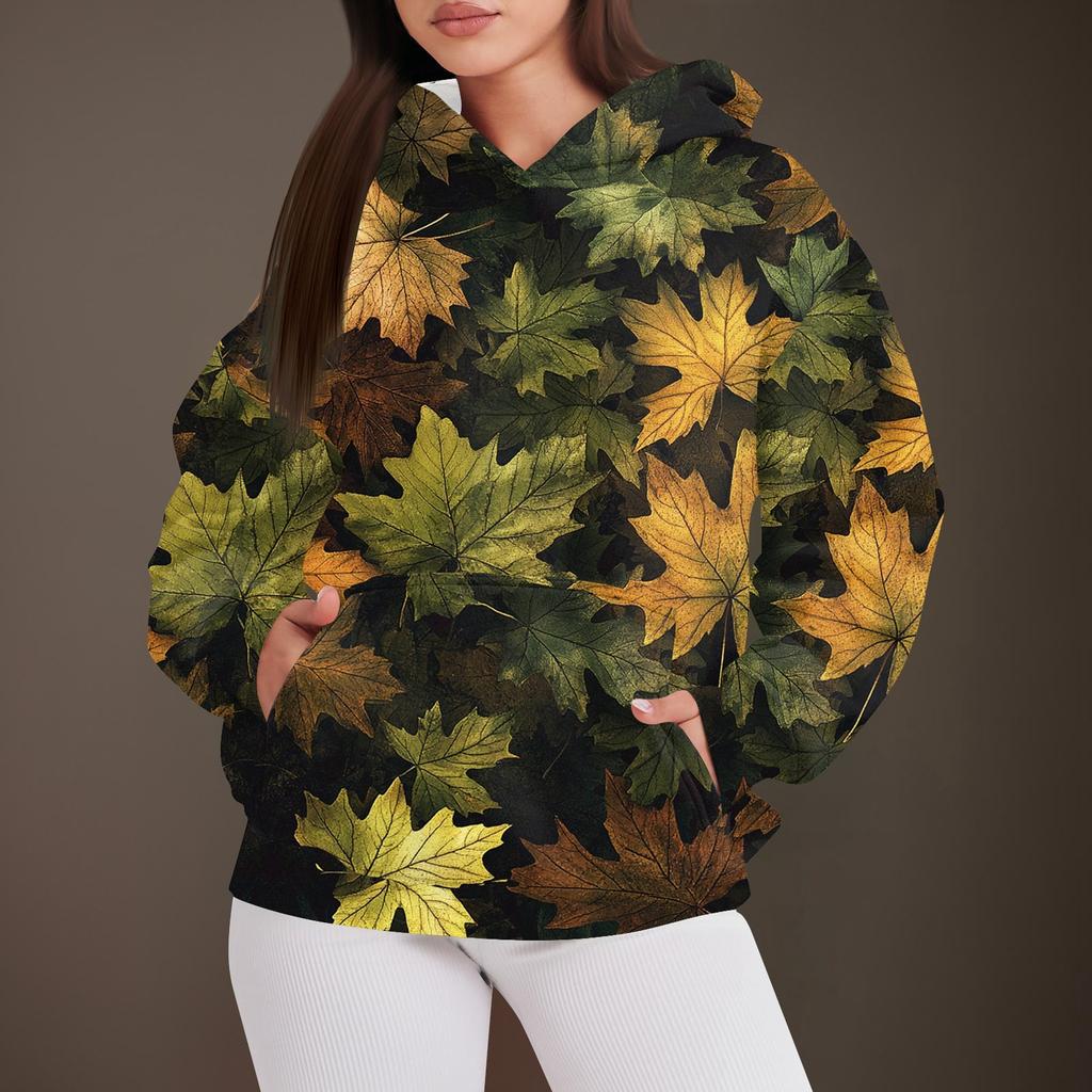 Женская мода повседневный пуловер с капюшоном толстовка с принтом длинный рукав толстовка