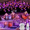 3.5M 105LED Icicle String Fairy Lights Outdoor Orange+Purple Garland For Halloween New Year Party Wedding Garden Patio Decoration