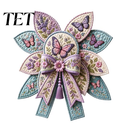 Beginner Friendly Craft Activity DIY Quilted Hanger Kit for Door Wall, Wreath Patchwork Bow Sewing Interior Wall Fireplace Decoration Kit, Fabric