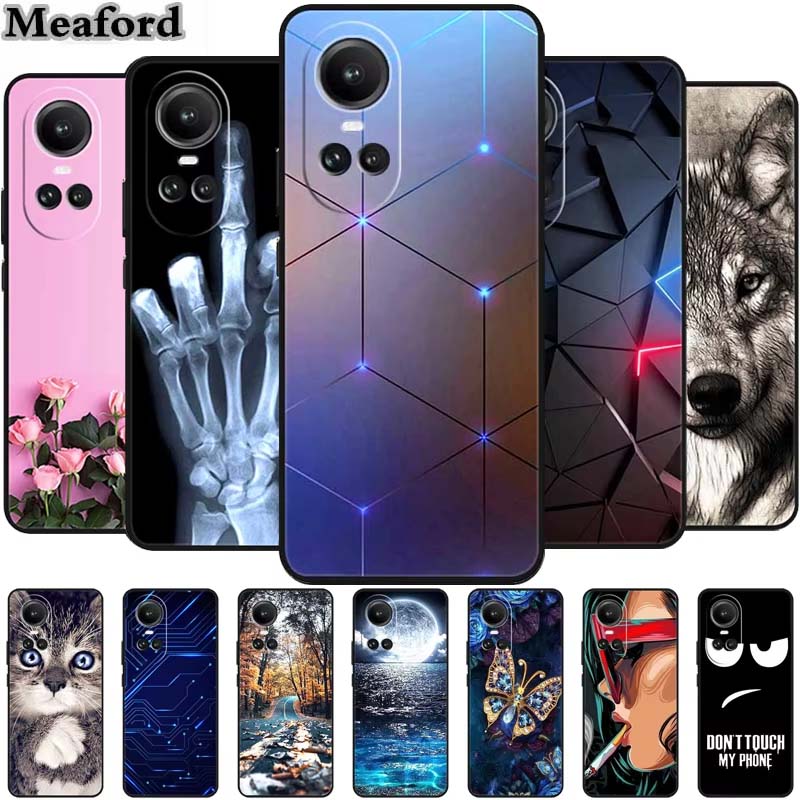 For Oppo Reno10 Pro Case Animals TPU Soft Silicone Back Cover for Oppo Reno 10 Pro 5G CPH2525 CPH2531 Protective New Phone Funda