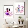 Модные постеры и принты с лаком для ногтей и ресницами для салонов красоты, скандинавская живопись, настенная живопись для гостиной, домашний декор