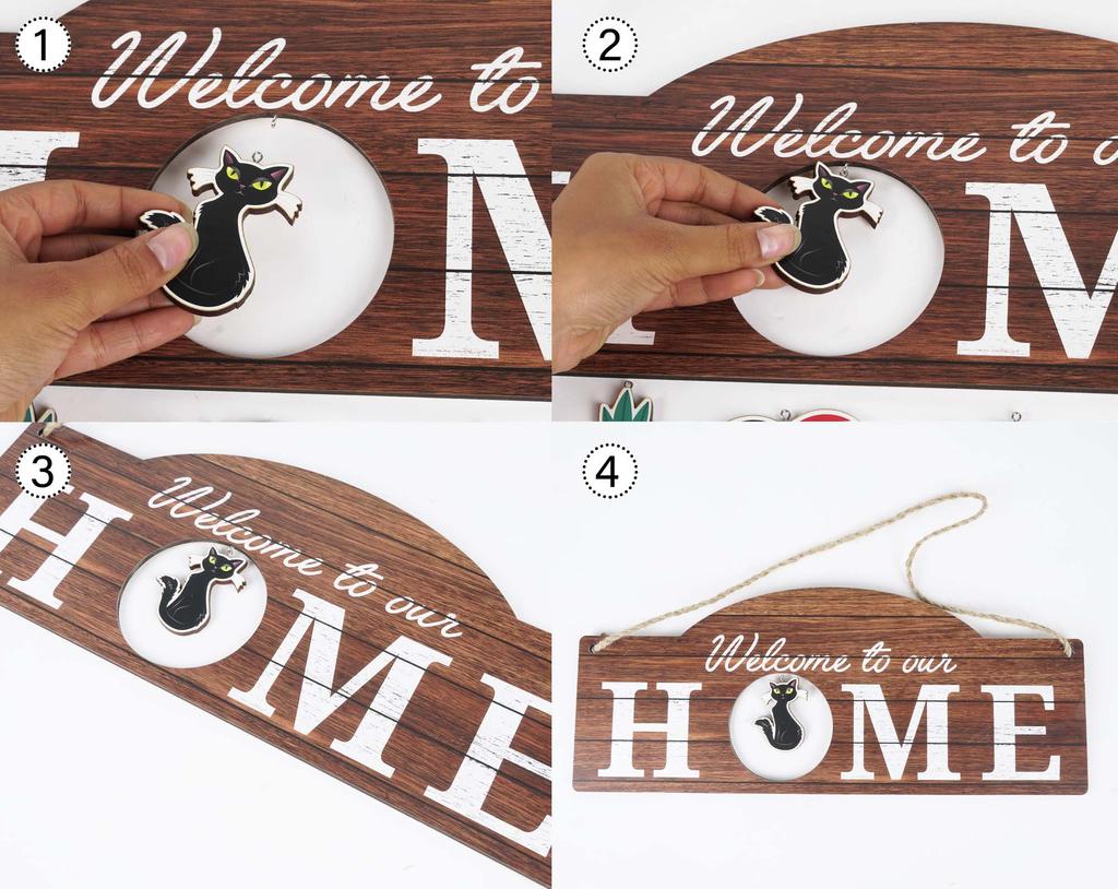 Inkdotpot Welcome Sign Front Door Decorations Hanging Rustic Wood Seasonal Holiday Ornaments Housewarming GiftWall Hanging 18" Inches