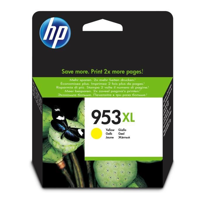 HP 953XL Cartouche d'encre jaune grande capacité authentique (F6U18AE) pour HP OfficeJet Pro 8710/8715/8720