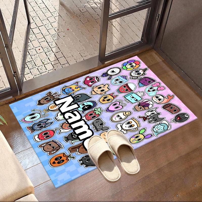 Custom Name Personalized Dandy's World Print Carpet, Versatile Home Decor Rug, for Playroom, Apartment, Balcony, Entryway, Hallway Gift