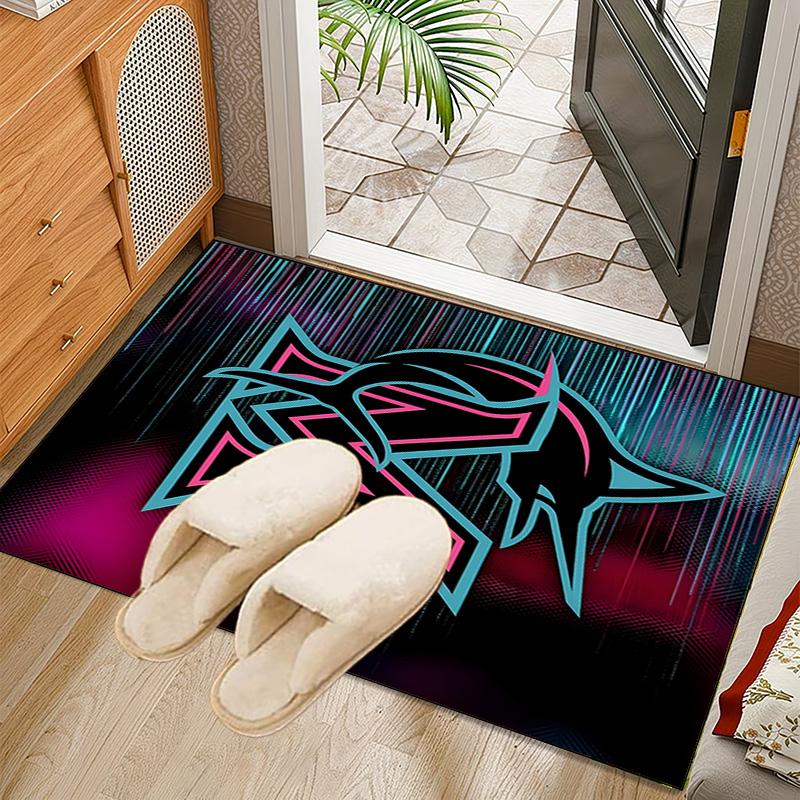 Marlins Team Logo Art Rug Office Carpet Non-Slip Mat, Chair Rug Floor Covering for Gaming, Bedroom, Living Room , Home Decor Christmas Gift