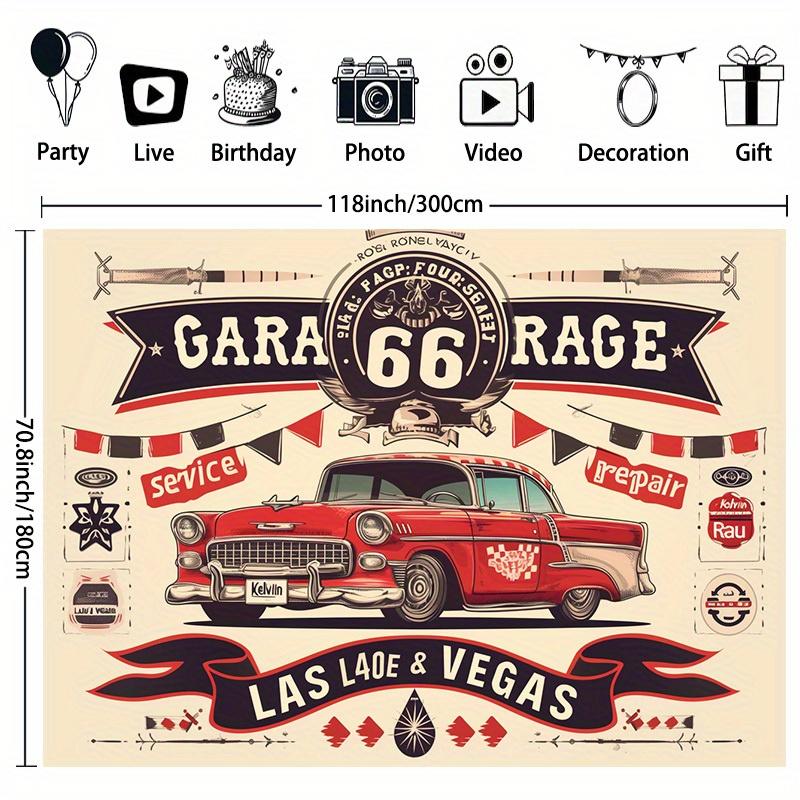 VIKAMA Vintage Car Tapestry Garage Decor Bedroom Living Room Dormitory Wall Hanging Home Room Decoration
