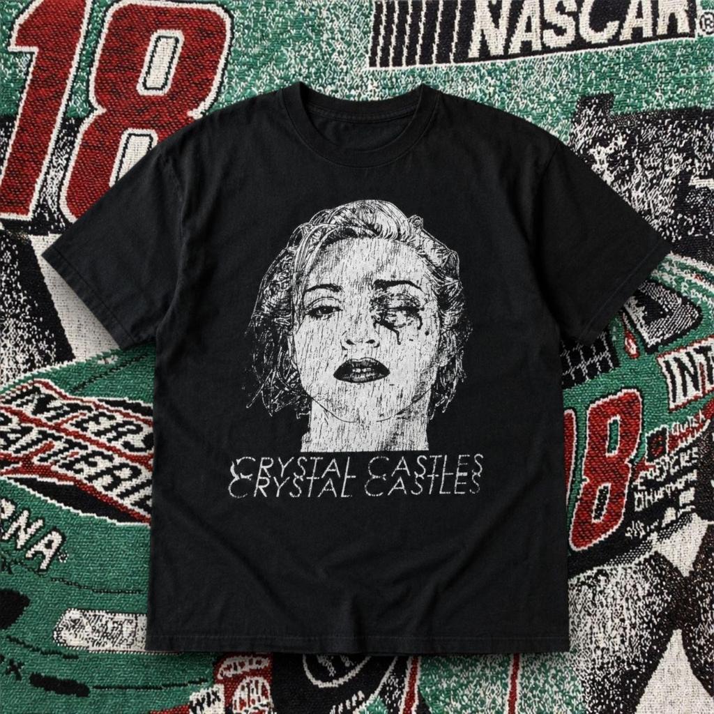 Черная унисекс футболка с графическим принтом Crystal Castles Portrait Gildan