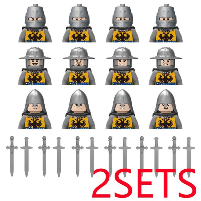 Военные Строительные Блоки Средневековые Фигурки Солдат Подарки Игрушки Оружие Щит Священная Римская Империя Сент-Лазарь Рыцарь Иерусалима Легион MOC