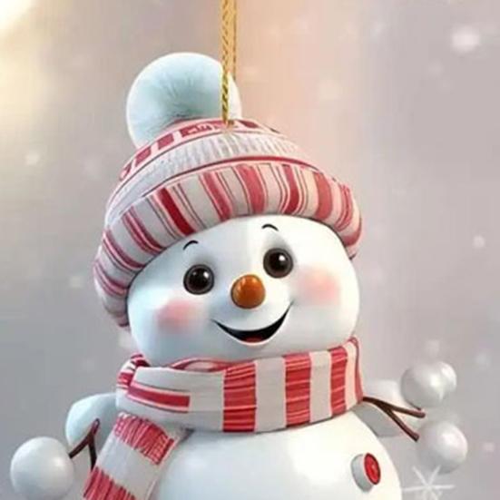 Деревянные рождественские украшения в виде снеговика, мультяшный снеговик в шляпе и шарфе, украшение на рождественскую елку для зимнего фермерского праздника