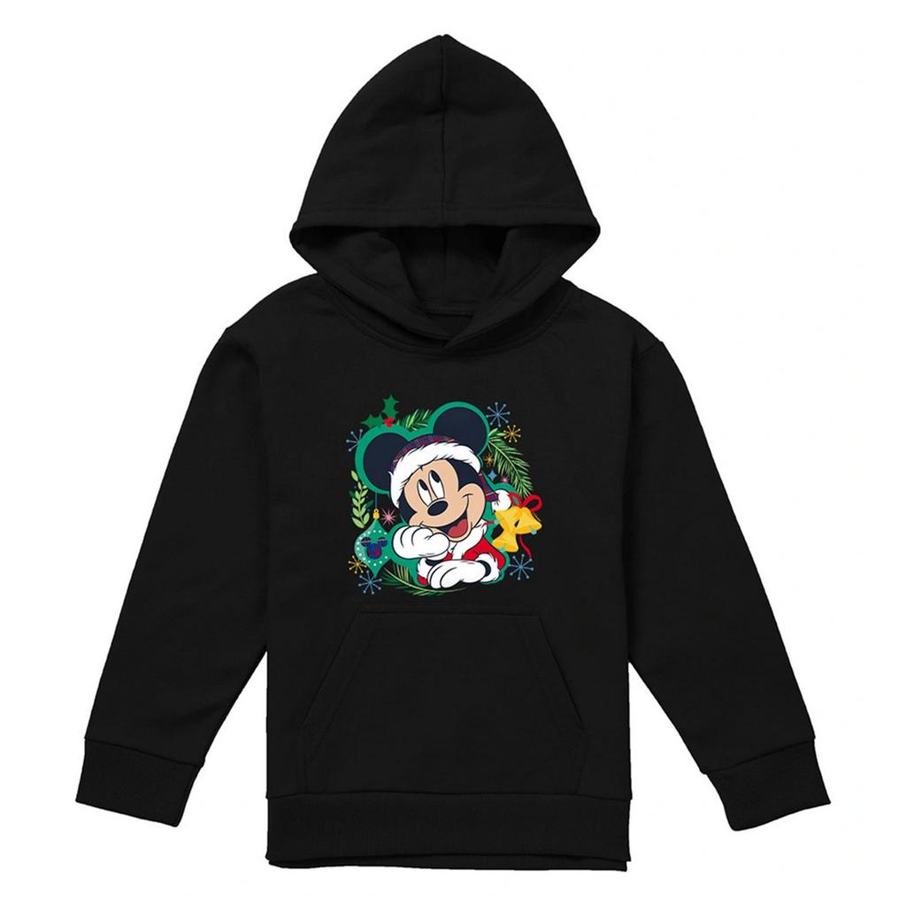 Mickey Mouse Childrens/Kids Wreath Christmas Hoodie