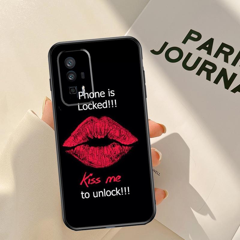 Чехол для помады 'Kiss Me Lips' для Xiaomi 15T 14T 13T Pro 14 15 Ultra 17 Pro Max POCO F8 F7 F5 F6 X3 X5 X6 X7 Pro Чехол