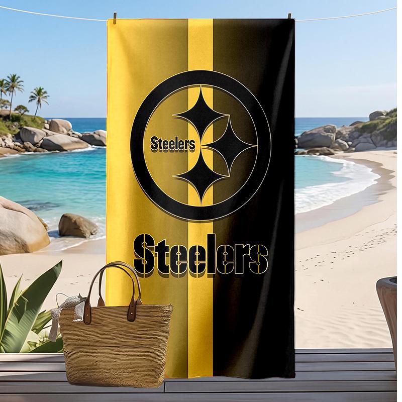 Pittsburgh Steelers Print Beach Towel Soft Portable Quick?dry Towel For Pool Summer Vacation Outdoor Sport