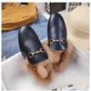 Winter Half Shoes for Men Black Loafers Slippers Patent Leather Casual Driving Shoes Loafer Lightweight Flats Sandals for Female