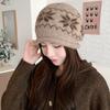 Wool Jacquard Knitted Hat Snowflake Warm Knitted Cap Retro Knitted Beanie Hat  Cold Weather