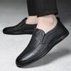 Men's Shoes Leather Casual Soft Leather Soft-soled Shoes Breathable Hollow Men's Leather Shoes Casual Shoes