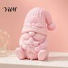 Modern Bedroom Shelf Accents 3D Printed Gnome Figurine Holding Smiling Star, Faceless Statue with Knitted Texture Art Statues Knit Hat, Cute Christmas