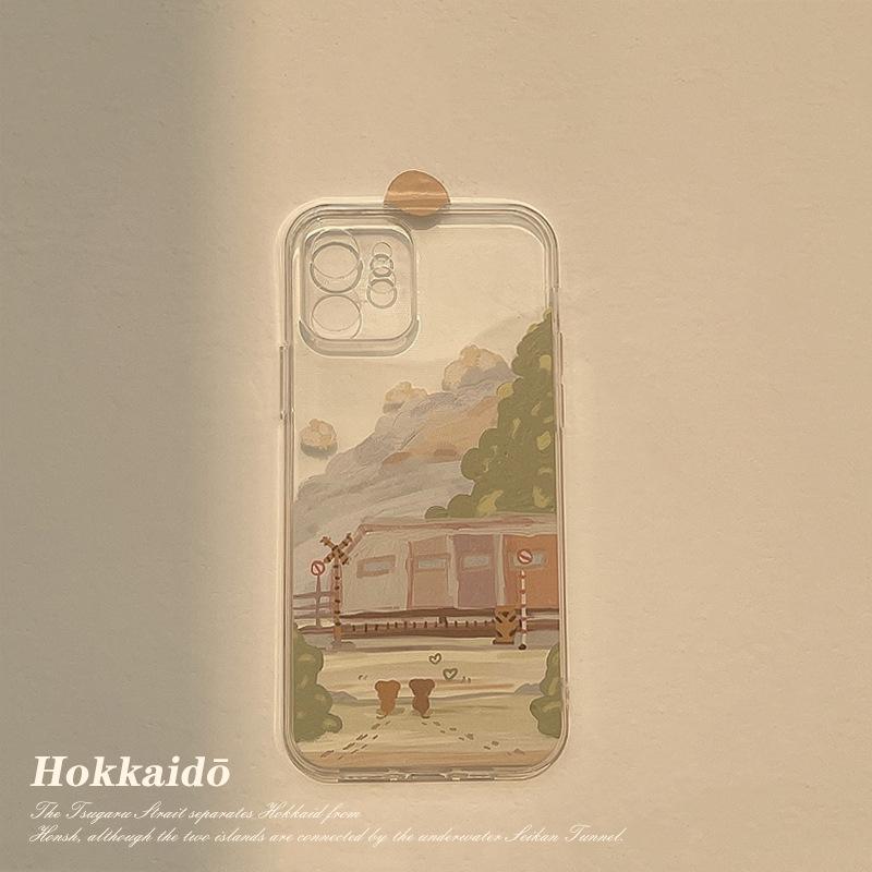 Korean-style fresh and simple iphone Phone case16Apple17promax Silicone12Applicable11Soft13Set14plus