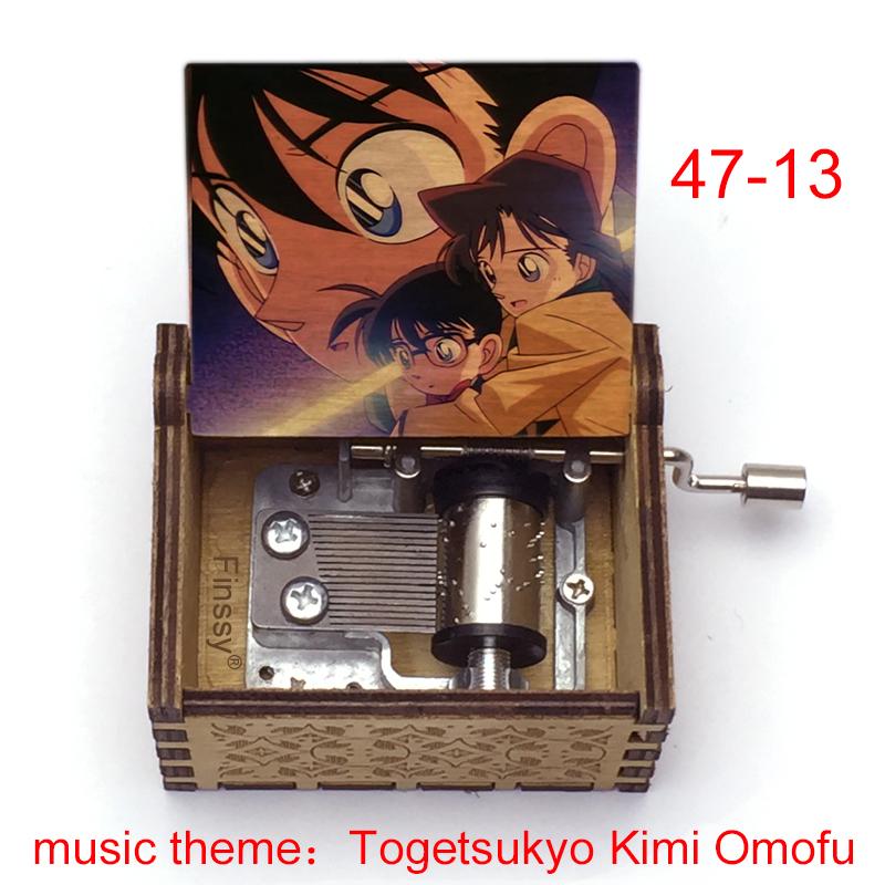 Vintage Hand Crank Detective Conan Togetsukyo Kimi Omofu Music Box Engraved Toys Kids Birthday Return Gift
